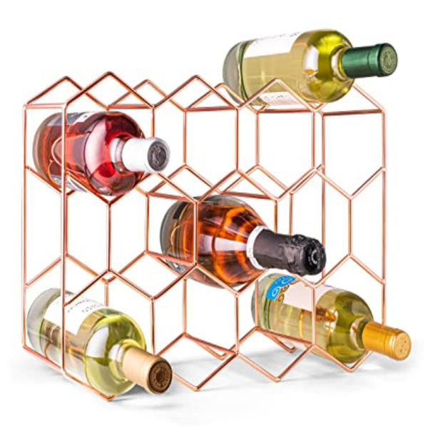 Mercer41 Countertop Wine Rack 14 Bottle Freestanding Modern Metal